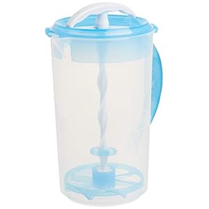 Dr. Brown’s Baby Formula Mixing Pitcher with Adjustable Stopper, Locking Lid, & No Drip Spout, 32oz, BPA Free, Blue