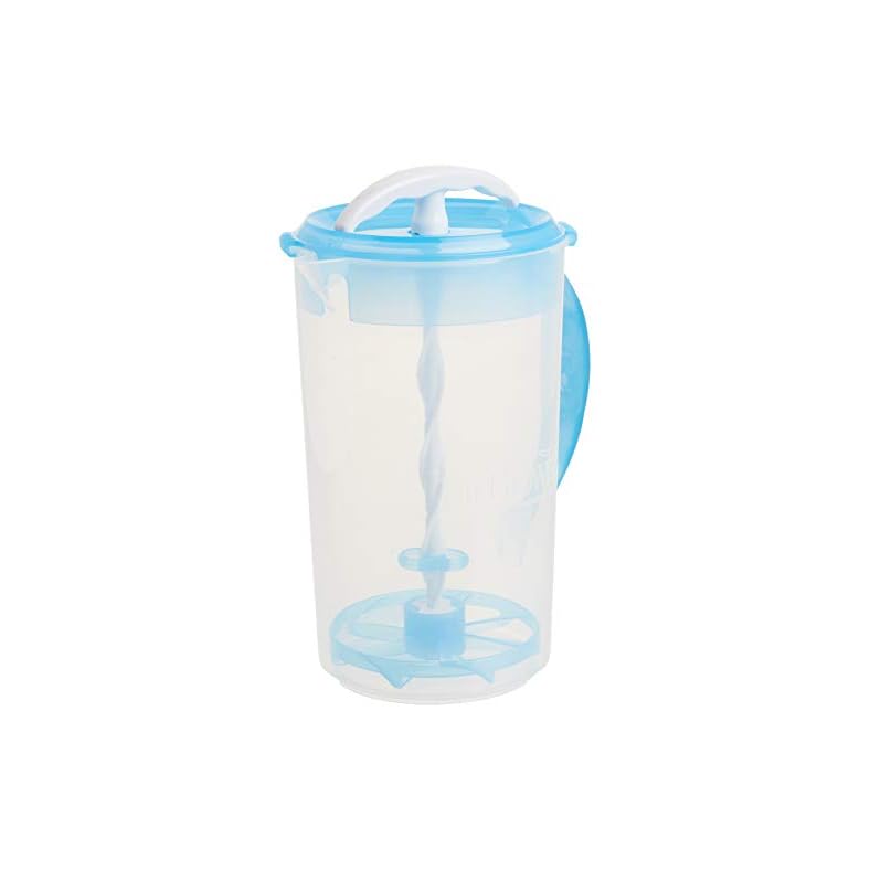 Dr. Brown’s Baby Formula Mixing Pitcher with Adjustable Stopper, Locking Lid, & No Drip Spout, 32oz, BPA Free, Blue