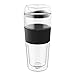 Takeya Double-Wall Glass Tea/Coffee Tumbler, 16-Ounce, Black, Pack of 2