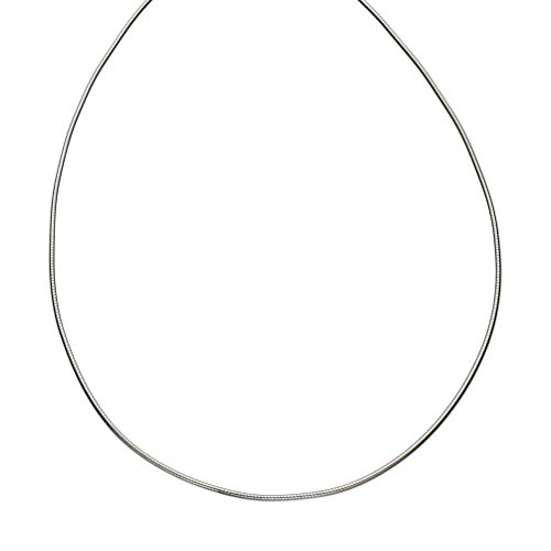 Sterling Silver 1.25mm Round Omega Nickel Free Chain Necklace Italy, 16"