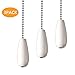 Ceiling Fan Chain Pulls White Wooden Pull Chain Extension for Ceiling Light Fan Chain 3 Pack
