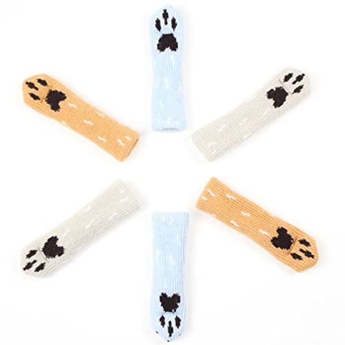 CENPEK 24pcs Chair Socks (6 Sets), Cute Dog Paw Furniture Leg Covers Caps Pads, Reduce Noise Chair Socks Floor Protector