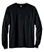 Hanes Tagless 6.1 oz Long-Sleeve with Pocket, Black, L
