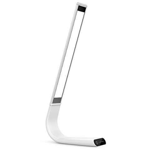 1byone Infinity Glow Eye Friendly LED Desk Lamp With 3 Light Modes And 6 Dimmable Levels, USB Rechargeable, Touch Sensitive Control Panel, 360Â° Fully Foldable and Portable Table Light, Silver