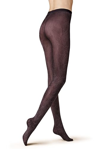 KUNERT Floral Paisley Fashion Collant, Raisin Scuro, 40-42 Donna