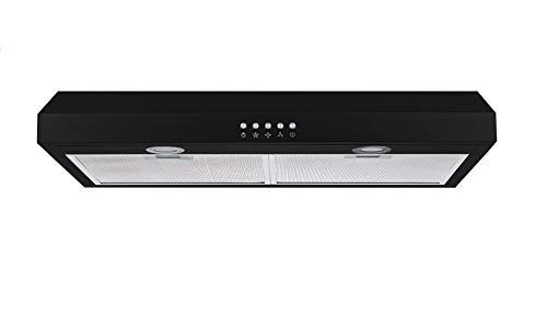 30 In. Convertible Under Cabinet Range Hood in Black with 350 CFM, Aluminum Mesh Filters and Push Button Control - Thumbnail 6