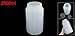 Uxcell a12101800ux0406 2500ml White Plastic Graduated Lab Chemical Capacity Storage Bottle