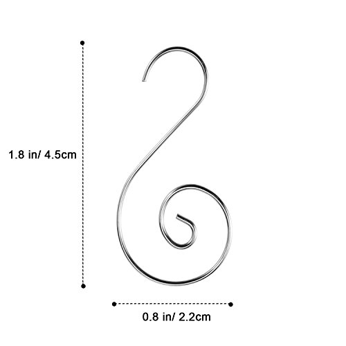 T-Antrix Ornament Hooks, Christmas Ornament Hangers, Christmas Tree Hanger Baubles Ball Metal Hooks Xmas Decoration S Hooks, 45mm 100 Pack - Thumbnail 5