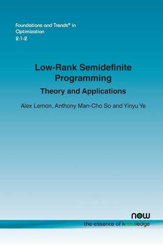 Low-Rank Semidefinite Programming: Theory and Applications (Foundations and Trends(r) in Optimization)
