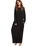 Verdusa Women's Casual Long Sleeve Oversized Loose Pocket Plus Size Maxi Dress