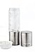 JustNile 2 in 1 Salt and Pepper Dual Combo Manual Grinder, Adjustable Coarseness Ceramic Rotor, Stainless Steel Casing, Clear Acrylic Caddy