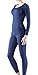 CLSL BU-WHS200-NVY_Medium Tesla Blank Women's Thermal Top & Bottom Set w Microfiber WHS200