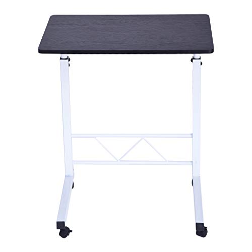 QUICATCH ã€Ship from USAã€‘ Home Office Chair Desk Chair Lifted Lowered Mobile Computer Desk Bedside Table Steel Frame Black/Walnut Wood