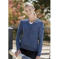 Dover Saddlery Perfect Riding Sweater, Medium, Blue Melange