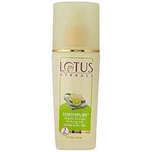 Lotus Herbals Lemonpure Turmeric and Lemon Cleansing Milk, 80ml