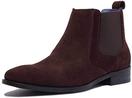 Justin Reece Mens Suede Pull on Chelsea Boot with Contrast Lining
