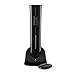 Hamilton Beach 76610 Cordless Electric Wine Bottle Opener with Battery Charger, Foil Cutter and Comfortable Grip, Portable, Black