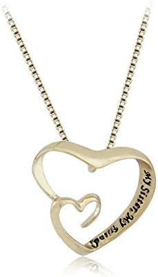 Double Heart Necklace Personalized "My Sister, My Friend" Pendant Two Heart Necklaces for Sister