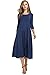 Hotouch Women's 3/4 Sleeve A-line and Flare Midi Long Dress