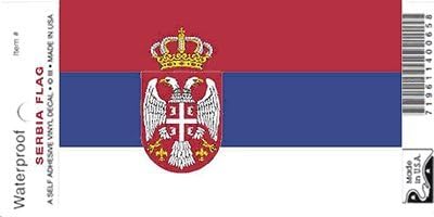 Package of 2 Serbia flag decals for auto, truck or boat