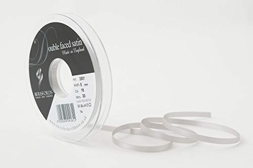 Berisfords 3501 Satinband 5 mm Silber grau 18 10 x 1 x 10 cm Double Face Poly Satinband, Silber grau