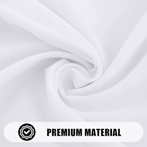 smiry Table Cloth Rectangular 140 x 200 cm Pack of 2 - Washable Fabric Dining Tablecloth, Dust-Proof Polyester Table Cover for Party Garden Kitchen Outdoor, White