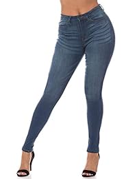 pantalones vaqueros básicos de cintura alta para dama