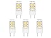 CBconcept UL Listed, 5 Pack, G8 LED Light Bulb (Shorter 35mm Length), 2 Watt, 220 Lumen, NOT Dimmable, Warm White 3000K, 360 degree Beam Angle, 20W Equivalent, JCD Halogen Replacement Bulb