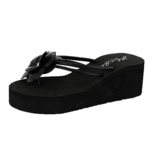 Fashion in Londony ♥‿♥ Women Boho Flowers Slipper Summer Beach Platform Wedge Shoes Flip Flops