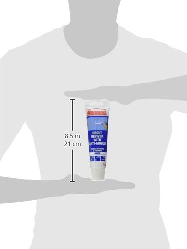 UniBond Anti-Mould Grout Reviver for Floors and Walls Tube and Sponge 125ml - Ice White