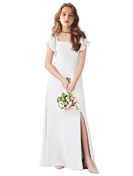 Junior Bridesmaid Dress for Wedding Ruffle Short