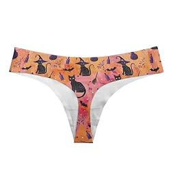 Coloranimal Halloween Black Cat Seamless Thongs