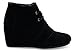 TOMS Desert Wedge Black Suede Boot 10006248 Womens 8