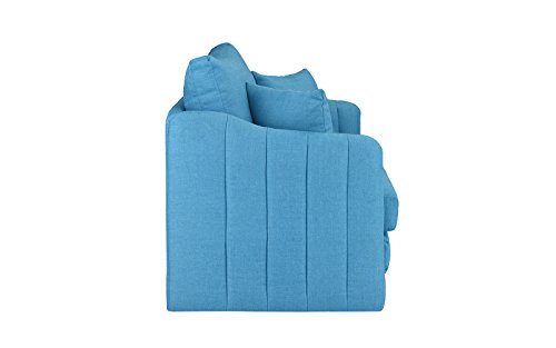 Modern Soft Linen Fabric Modular/Convertible Sleeper Chair (Blue) - Thumbnail 4