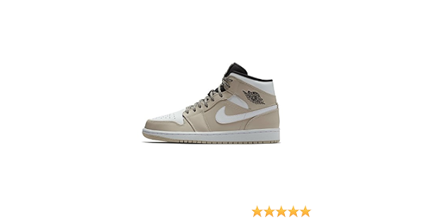 Amazon.com: Nike Men 's Air Jordan 1 Mid zapatos arena del  desierto/blanco/negro, 10.5 D(M) US : Ropa, Zapatos y Joyería