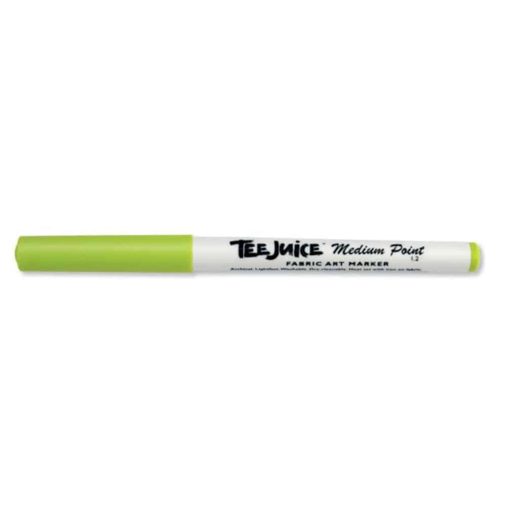 Jacquard Tee-Juice Green Fabric Marker, Permanent Textile Pen with Medium Tip for Customising T-Shirts, Clothing Drawing, Art Craft Supplies