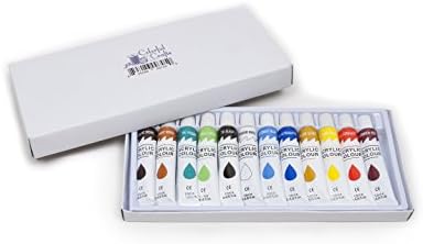 Colorful Crafts Acrylic Paint Set 12 colors, 12ml tubes, set of 12 perfect for canvas, fabric, ceramic, wood, crafts and art