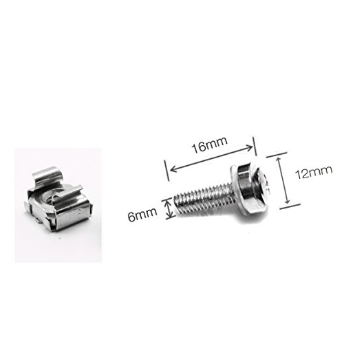 Fencher 60-Pack M6 x 16mm Screws and Cage Nuts for server shelf Cabinets Rack Mount screw