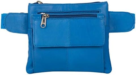ASPENLEATHER™, Genuine Leather Blue Waist Bag
