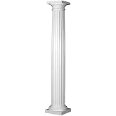 Fiberglass Tapered Fluted Column with Tuscan Capital &amp; Base (10" Bottom Shaft Diameter X 8 feet)