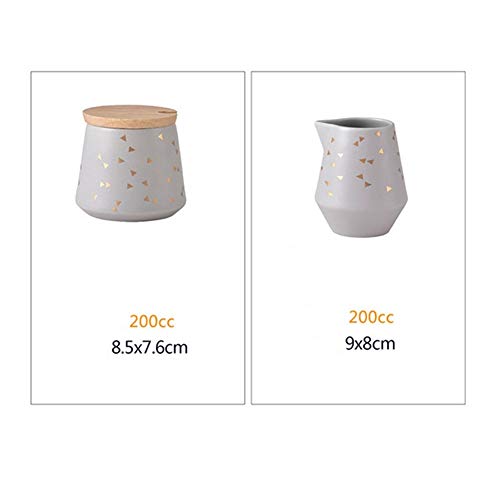 WGGTX Keramik Milchkännchen Zuckerdose Set Haus Coffee House Barista Creamer Pitcher Caffe Werkzeuge – Bild 3