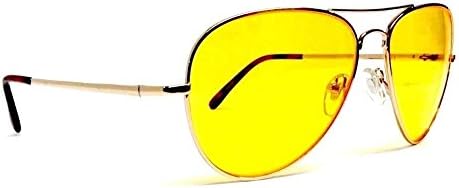 Gold High Definition Yellow Lenses HD Aviator Sunglasses HD-01