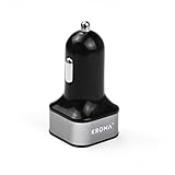 Two Port USB Car Charger, Kroma 4.8A/24W 2 Smart Port Car Charger for iPhone 6S Plus 6 Plus 6 5SE 5S 5 5C 4S, Samsung Galaxy S7 S6 Edge Plus Note 5 4 S5 Tab S, LG, G5, G4, HTC, Nexus 5X 6P, iPad
