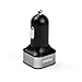 Two Port USB Car Charger, Kroma 4.8A/24W 2 Smart Port Car Charger for iPhone 6S Plus 6 Plus 6 5SE 5S 5 5C 4S, Samsung Galaxy S7 S6 Edge Plus Note 5 4 S5 Tab S, LG, G5, G4, HTC, Nexus 5X 6P, iPad