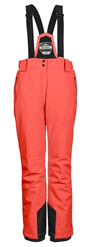 killtec Mujer Pantalones de esquÃ/Pantalones funcionales con Tirantes Desmontables, protección de los Bordes y protección contra la Nieve KSW 249 WMN SKI PNTS_ERIELLE, Bright Coral, 36, 43428-000