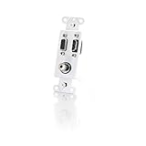 C2G/Cables to Go 41031 HDMI, VGA and 3.5mm Audio Pass Through Decora Style Wall Plate, White