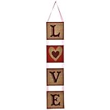 Burlap LOVE Hanging Wall Decorations, 24 in.