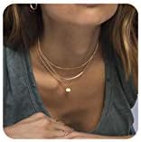 Aisansty Dainty Layered Choker Necklaces Handmade Coin Tube Star Pearl Pendant Multilayer Adjustable Layering Chain Gold Plated Necklaces Set for Women Girls Aisansty Dainty Layered Choker Necklaces Handmade Coin Tube Star Pearl Pendant Multilayer Adjustable Layering Chain Gold Plated Necklaces Set for Women Girls