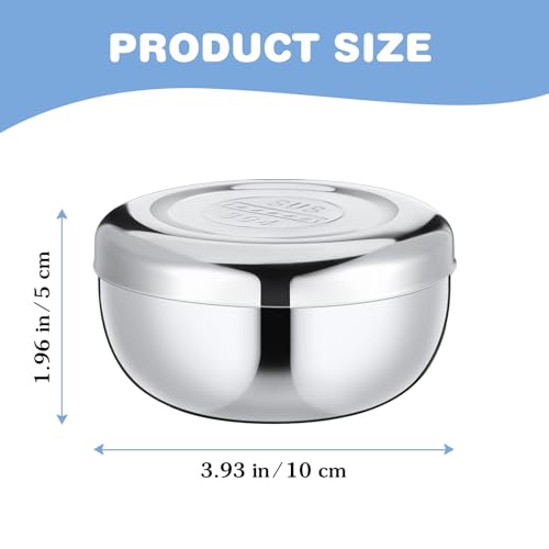 Maxcheck 16 Pieces Korean Stainless Steel Bowls with Lids Silver Round