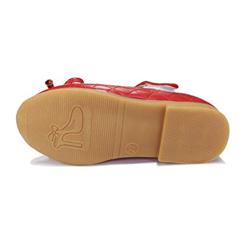 ALPHELIGANCE Girls Ballet Mary Jane Strap School Uniform Dress Flat Shoes (Toddler/Little Kid) Red - Thumbnail 5